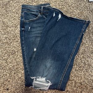 M jeans by Maurice’s. High rise, button fly, boot cut.